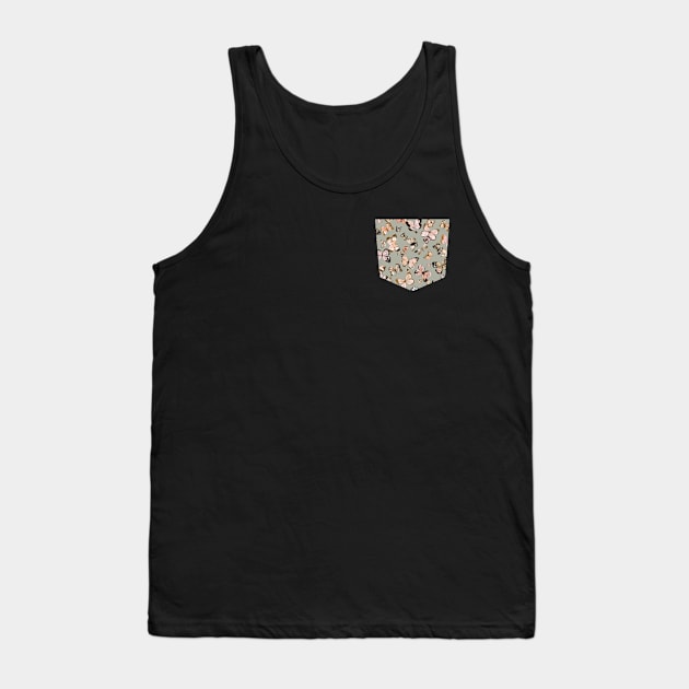 Pocket - Flying Butterflies Gold Green Tank Top by ninoladesign